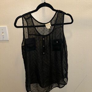 Sheer Black Sleeveless Top